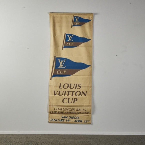 Louis Vuitton Banner The Challenger Cup Races 1995 San Diego Sailing Boat RARE - Picture 2 of 5